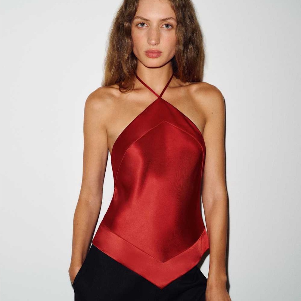 [Brand new with tag] Reformation Jillian Silk Top Red - Size 0